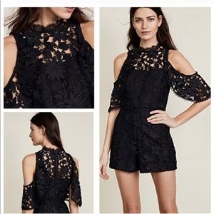 Alice & Olivia Black Lace Romper
